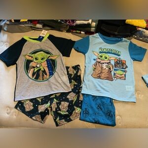 Boys Mandlorian/Baby Yoda PJ’s Sets of 2 size 7 NEW WITH TAGS